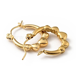 Ионное покрытие (ip) 304 нержавеющая сталь серьги-кольца в форме сердца для женщин EJEW-G293-13G