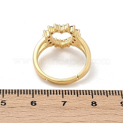 Латунные микро проложить манжеты кольца кубического циркония&nbsp;RJEW-Q030-01A-G