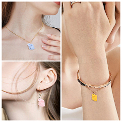 24 шт. 8 цвета непрозрачные подвески из смолы RESI-CA0001-55