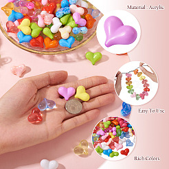 185 шт. 21-цветные непрозрачные и прозрачные и с УФ-покрытием акриловые бусины MACR-TA0002-37