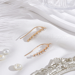 1 пара серег-гвоздиков из латуни с микропаве из прозрачных кубических цирконий&nbsp;EJEW-LP0012-31G