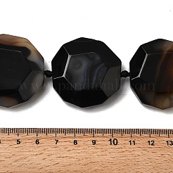 Бусины из натурального черного агата (окрашенные и нагретые) G-NH0010-05