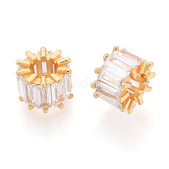 925 бусина из стерлингового серебра с прозрачными кубическими цирконами STER-T008-41G