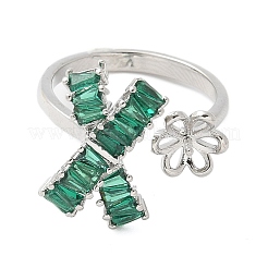 Оправы для колец-манжет в виде банта и цветка из латуни с микропаве из кубических цирконий KK-K297-20P