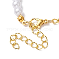 Рождественские АБС-пластиковые браслеты с имитацией жемчуга и железных цепочек&nbsp;BJEW-JB11276