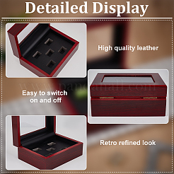 Прямоугольные деревянные коробки для демонстрации чемпионских колец с 5 слотом CON-WH0092-76B