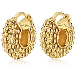 Серьги-кольца из латуни с круглыми бусинами FS-WG87EDF-01