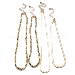 4 шт. 4 стиля ccb пластиковые круглые бусины ожерелья и железные змеиные цепи ожерелья NJEW-V003-07G