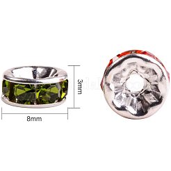 Латунь марки А стразы Rondelle разделительные бусины&nbsp;KK-PH0010-24S-NF