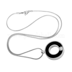 Женское мемориальное кольцо из нержавеющей стали 304 со стразами и эмалью для хранения праха PW-WGA4BEB-01