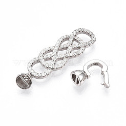 925 серебряная застежка с микропаве из прозрачного кубического циркония&nbsp;STER-T008-148P
