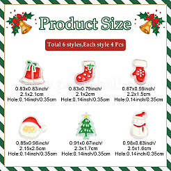 24 шт. 6 стиля рождественских украшений&nbsp;OACR-YW0004-09