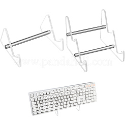 2 шт. 2 стильных акриловых подставки для клавиатуры с платиновым покрытием железных опор ODIS-CP0001-13