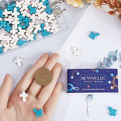 4 нить 2 цвета синтетических бирюзовых бусин нити TURQ-SC0001-18B