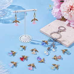 40шт 10 цвета стеклянные подвески&nbsp;PALLOY-AR00036