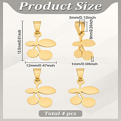 4 шт. подвески из нержавеющей стали 304 STAS-LP0004-19