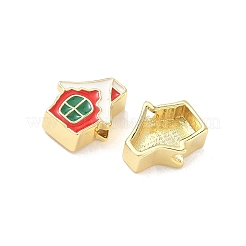 Рождественские латунные эмалевые бусины KK-I474-G17