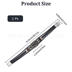 1 браслет из сплава и кожаного шнура для мужчин и женщин&nbsp;BJEW-CL0001-24