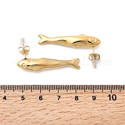 Серьги-гвоздики в форме рыбок из нержавеющей стали 304&nbsp;EJEW-K268-49G