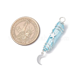 3 шт. 3 стиля гальванизированных подвесок из натурального кварцевого кристалла с заостренными концами из медной проволоки&nbsp;PALLOY-JF03767-04