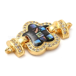 Покрытие стойки латунь микро паве прозрачный кубический цирконий цветок звенья соединительные подвески&nbsp;KK-K385-104G-03