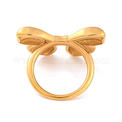 Кольца-бантики из нержавеющей стали 304 с ионным покрытием (IP) для женщин&nbsp;RJEW-S414-46B-G
