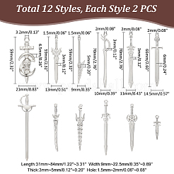 24 шт. 12 стильных подвески из сплава и пластика ccb FIND-UN0002-86