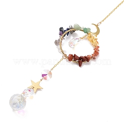 Луна и каплевидное стекло подвесные ловцы солнца HJEW-I011-04G