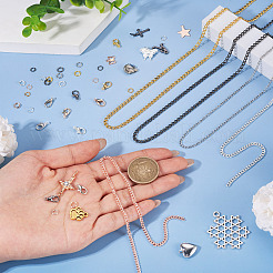 Наборы для изготовления подвесок из сплава и железных цепей&nbsp;DIY-TA0013-17