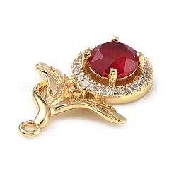 Латунь с подвесками из стекла k9 и стразами&nbsp;KK-C024-09KCG-02