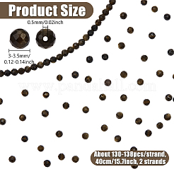 2 нити натуральных золотисто-блестящих бусин обсидиана G-NB0005-66