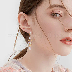 4 пара латунных серег с микропаве из прозрачного кубического циркония с застежкой-молнией&nbsp;KK-BBC0021-97G