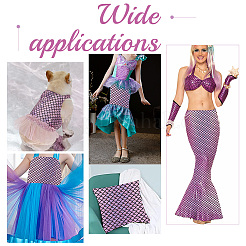 Блестящая голограмма спандекс русалка ткань с принтом рыбьей чешуи&nbsp;AJEW-WH0001-44