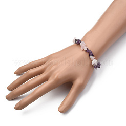 Чипсы из драгоценных камней из бисера стрейч-браслетов&nbsp;X-BJEW-JB01824-04