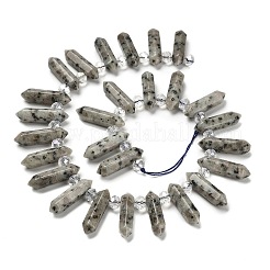 Нити бусин из натуральной кунжутной яшмы с двойным концом G-H069-A05-01