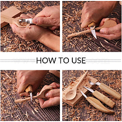 Резьба по дереву ложка AJEW-GF0001-40