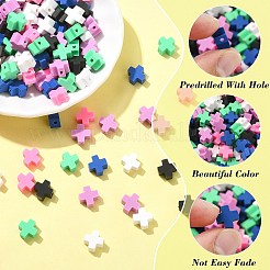 200шт 6 цвета бусины из полимерной глины ручной работы&nbsp;CLAY-CJ0002-05