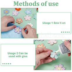 75 шт. 15-х цветные цветочные полиэстеровые украшения&nbsp;DIY-FG0008-01