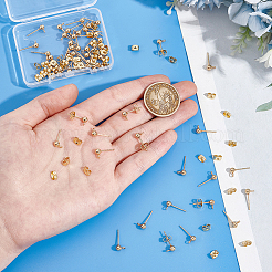 50 шт. фурнитура для сережек-гвоздиков из нержавеющей стали 304 STAS-UN0059-19