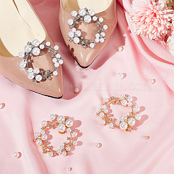 4шт 2 цвета венок пластиковый искусственный жемчуг украшение для обуви AJEW-PH0011-48