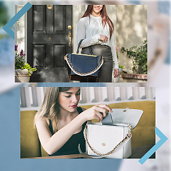 Ремешок для телефона из искусственной кожи и пластика с жемчугом&nbsp;AJEW-WH20048-12D