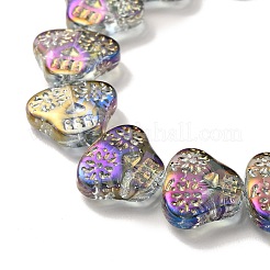 Прозрачные стеклянные бусины гальваническим пряди&nbsp;LS-EGLA-F158-HR02