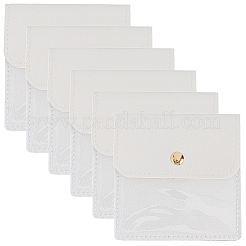 6 шт. сумки для хранения ювелирных изделий из искусственной кожи с железной кнопкой&nbsp;ABAG-CL0001-22A