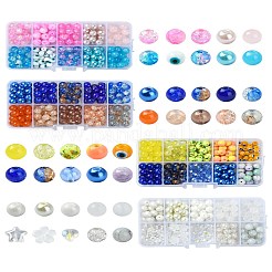 10 стиль окраски распылением и запекания окрашенных стеклянных бусин&nbsp;GLAA-YW0003-57