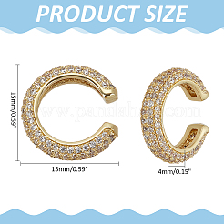 C-образные латунные серьги-каффы с микропаве из кубического циркония EJEW-WH0519-27B