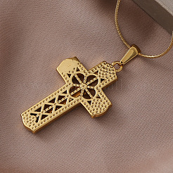 Винтажные подвески-кресты Иисуса из хирургической нержавеющей стали 316 с прозрачным стеклом для женщин и мужчин&nbsp;ES5776