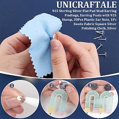 925 серебряная фурнитура для плоских серег-пусетов STER-UN0001-43