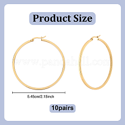 10 серьги-кольца из нержавеющей стали piars 201&nbsp;EJEW-UN0002-88