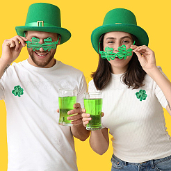 20 шт. аппликации из нетканых материалов в виде клевера ко дню святого патрика&nbsp;DIY-DC0003-64