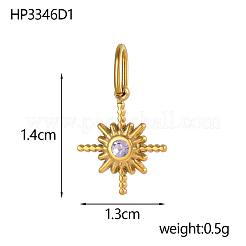 Подвески из нержавеющей стали 304 с кубическим цирконием&nbsp;STAS-OY007-74G